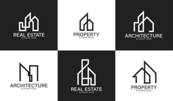 logotipo de la empresa de arquitectura inmobiliaria vector