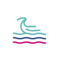 Abstract colorful sea wave logo icon. Water splash. Modern lines with new pop art colors. Bold line clean style template set. vector