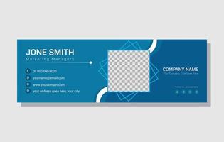 Minimalist email signature template and personal social media cover design, Flat And Modern Email Signature Template, Medium Corporate Email Signature Design vector