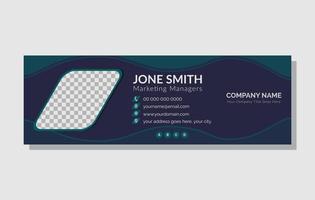 Minimalist email signature template and personal social media cover design, Flat And Modern Email Signature Template, Medium Corporate Email Signature Design vector