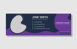 Minimalist email signature template and personal social media cover design, Flat And Modern Email Signature Template, Medium Corporate Email Signature Design vector