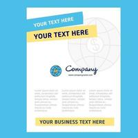 Globe Title Page Design for Company profile annual report presentations leaflet Brochure Vector Background