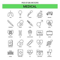 Medical Line Icon Set 25 Dashed Outline Style vector