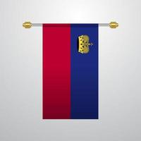 Liechtenstein hanging Flag vector