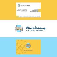 Beautiful Printer Logo and business card vertical Design Vector