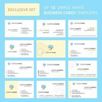 Set of 12 Cloud with smart phone Creative Busienss Card Template Editable Creative logo and Visiting card background vector