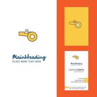 Whistle Creative Logo and business card vertical Design Vector