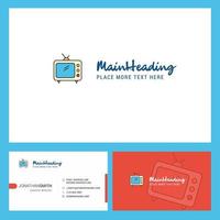 Television Logo design with Tagline Front and Back Busienss Card Template Vector Creative Design