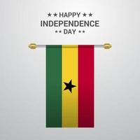 fondo de bandera colgante del día de la independencia de ghana vector