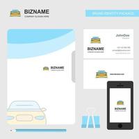 Car Business Logo File Cover Visiting Card and Mobile App Design Vector Illustration