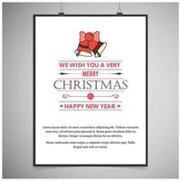 Christmas card design with elegant design and light background vector