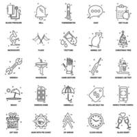 25 conjunto de iconos de línea de mezcla de concepto de negocio vector