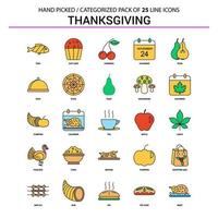 Thanksgiving Flat Line Icon Set Business Concept Icons Design vector