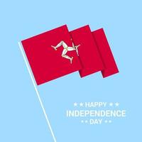 diseño tipográfico del día de la independencia de la isla de man con vector de bandera