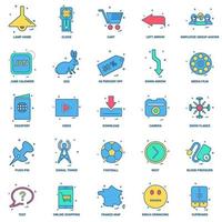 25 conjunto de iconos de color plano de mezcla de concepto de negocio vector