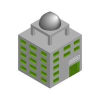 Vector isometric building set illustration on background white. modern city architecture set isometric metropolis. sign downtown isolated