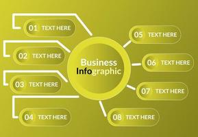 trabajo de plantilla de vector infográfico de datos comerciales, paso de marketing a bordo signo aislado banner elegante diagrama simple círculo idea gráfico