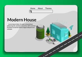 Isometric flat design - smart home concept building technology smart, remote modern parking in home charge car vector