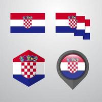 Croatia flag design set vector