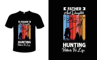 padre e hija cazando socios para el vector de diseño de camiseta de por vida