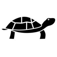 Vector illustration of a black turtle with a patterned shell on a white background. Great for reptile logos.