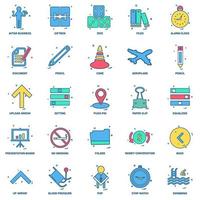 25 Business Concept Mix Flat Color Icon set vector