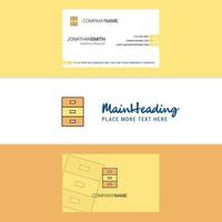 Beautiful Cupboard Logo and business card vertical Design Vector
