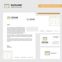 Calendar Business Letterhead Envelope and visiting Card Design vector template