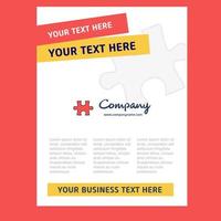 Puzzle piece Title Page Design for Company profile annual report presentations leaflet Brochure Vector Background