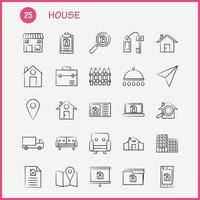 House Hand Drawn Icon for Web Print and Mobile UXUI Kit Such as Paper Plane Paper Plane Startup House Magnifying Glass Pictogram Pack Vector