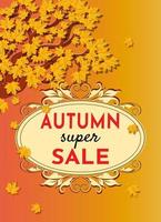 Autumn sale. Banners with autumn leaves. Backgrounds with autumn foliage. An advertising poster, a social media post, a discount card or a flyer design template. Vector illustration.