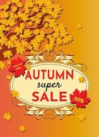 Autumn sale. Banners with autumn leaves. Backgrounds with autumn foliage. An advertising poster, a social media post, a discount card or a flyer design template. Vector illustration.