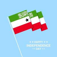 diseño tipográfico del día de la independencia de somalilandia con vector de bandera