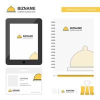 Food dish Business Logo Tab App Diary PVC Employee Card and USB Brand Stationary Package Design Vector Template