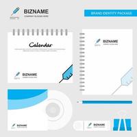 Injection Logo Calendar Template CD Cover Diary and USB Brand Stationary Package Design Vector Template