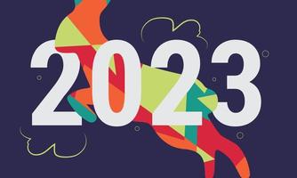 feliz año nuevo 2023 saludo banner logo diseño ilustración, creativo y colorido 2023 año nuevo vector. eps10 vector