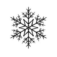 Ilustración de vector de copo de nieve de garabato. elemento de decoración de vacaciones de invierno de año nuevo y navidad.