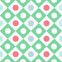 Cute Polkadot Circle Round Dot Geometry Element  Checkered Plaid Tartan Buffalo Scott Gingham Pattern Cartoon Vector Seamless Pattern Print Mat Background.