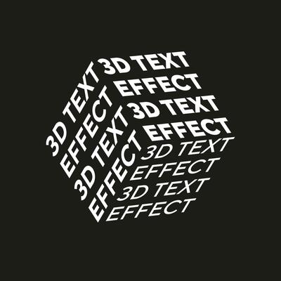 3d text new simple stock text effect typography design