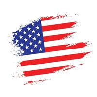 Colorful hand paint American grunge flag vector