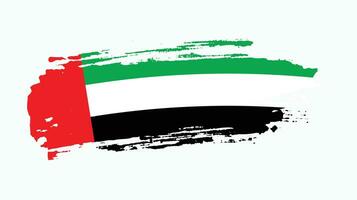 nuevo efecto de pincel vector de bandera grungy de emiratos árabes unidos