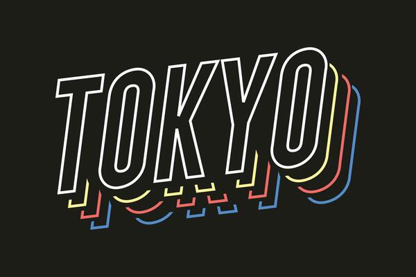 New best professional colorful stock text effect Tokyo typography tshirt design for print