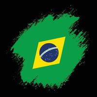 Faded Brazil grunge texture flag vector