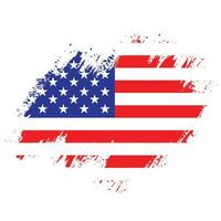 New American hand paint grunge flag vector