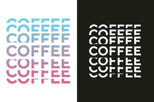 Coffee new simple gradient text effect typography t shirt design vector