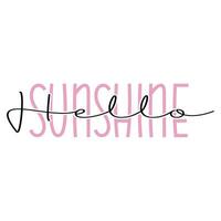 Calligraphy simple summer quotes hello sunshine colorful svg cut files typography tshirt design vector