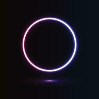 Circle neon shape background design vector