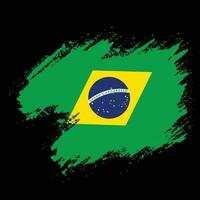 Hand paint Brazil flag vector