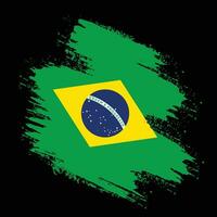 Colorful brush effect Brazil flag vector