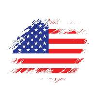 Abstract colorful American grunge texture flag vector